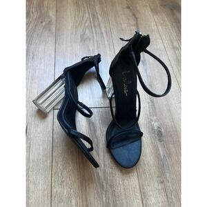Women's Open Toe Black‎ High Heels Size 8
